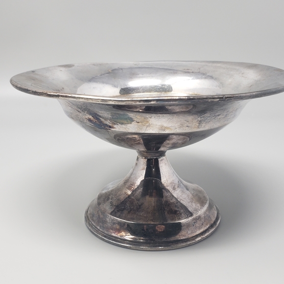 Vintage Hand-Crafted Pewter Pedestal Bowl - Picture 5 of 8